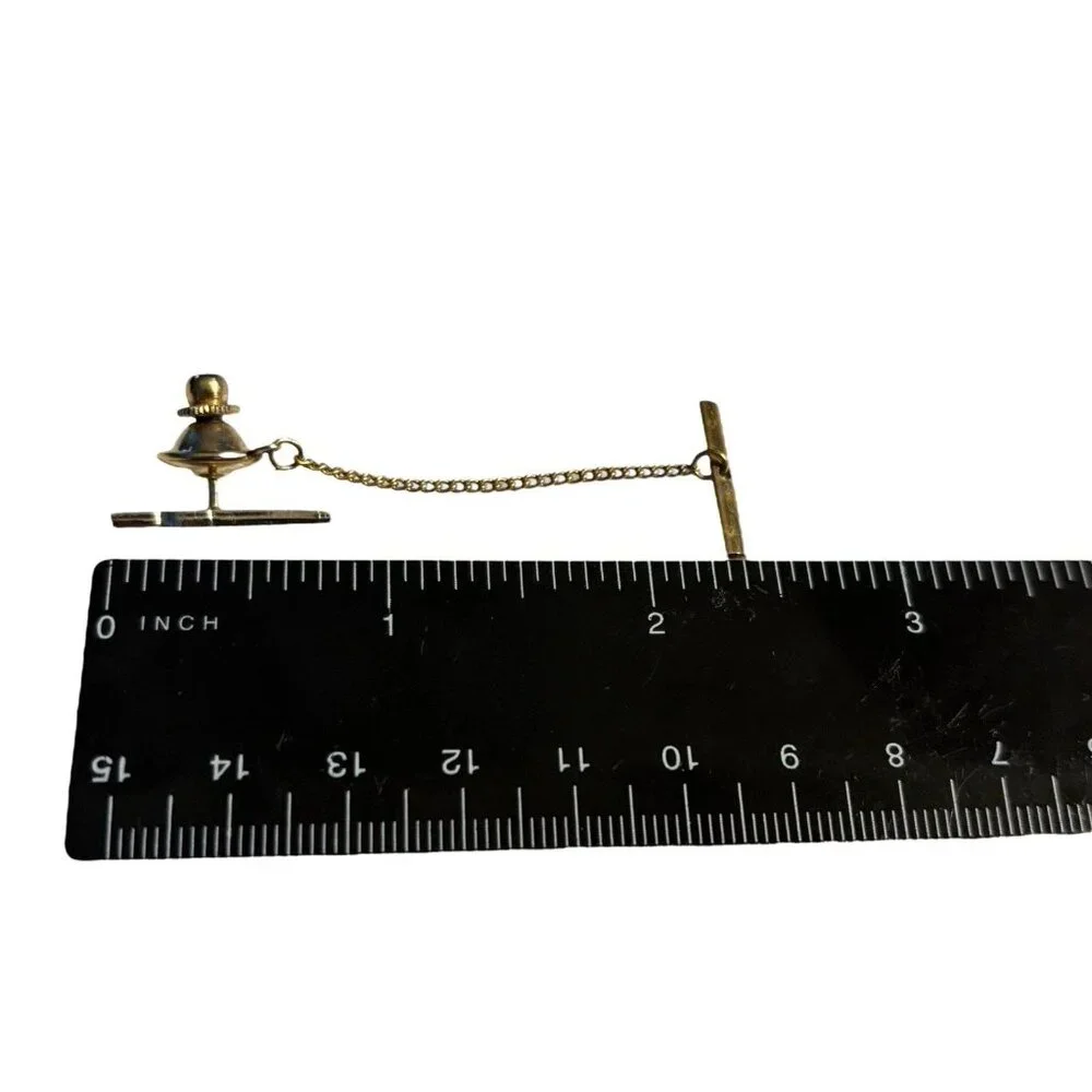 Vintage Lever Action Rifle Gun Tie Bar Clip Clasp Gold Tone Lapel Tiny‎ Hunting